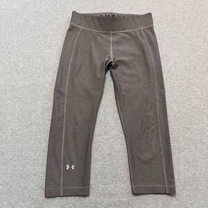 Under Armour Pants Womens Medium Gray Capris Compression Heatgear Activewear
